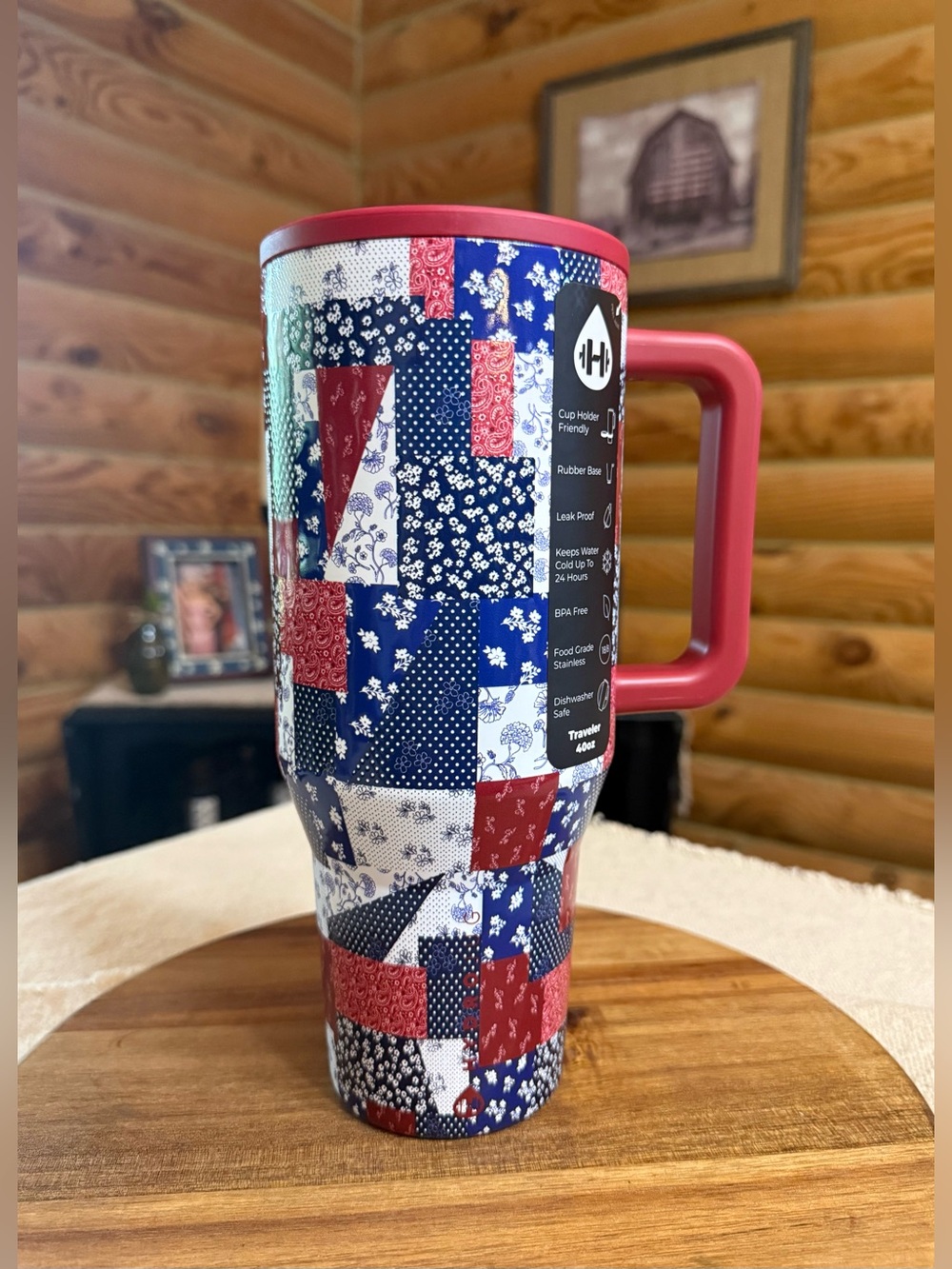 QUILTED AMERICANA HydroJug 40oz Traveler Straw Tumbler • LIMITED EDITION